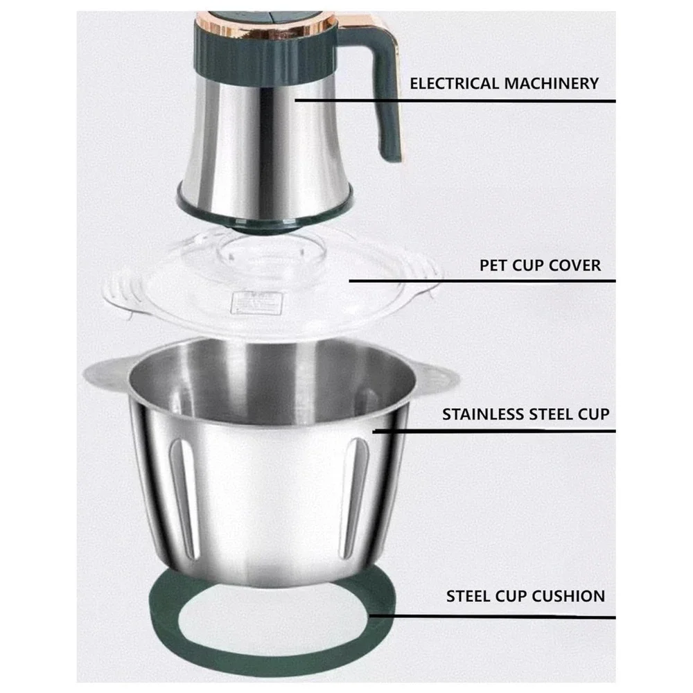 3L Electric Meat Grinder 300W Food Processor With 5 Speed‎ & 6 Blades Stainless